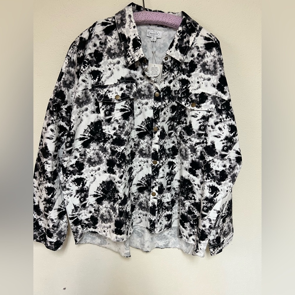 NWT Mud Pie Tie Dye Sterling Shacket XL - Picture 2 of 10